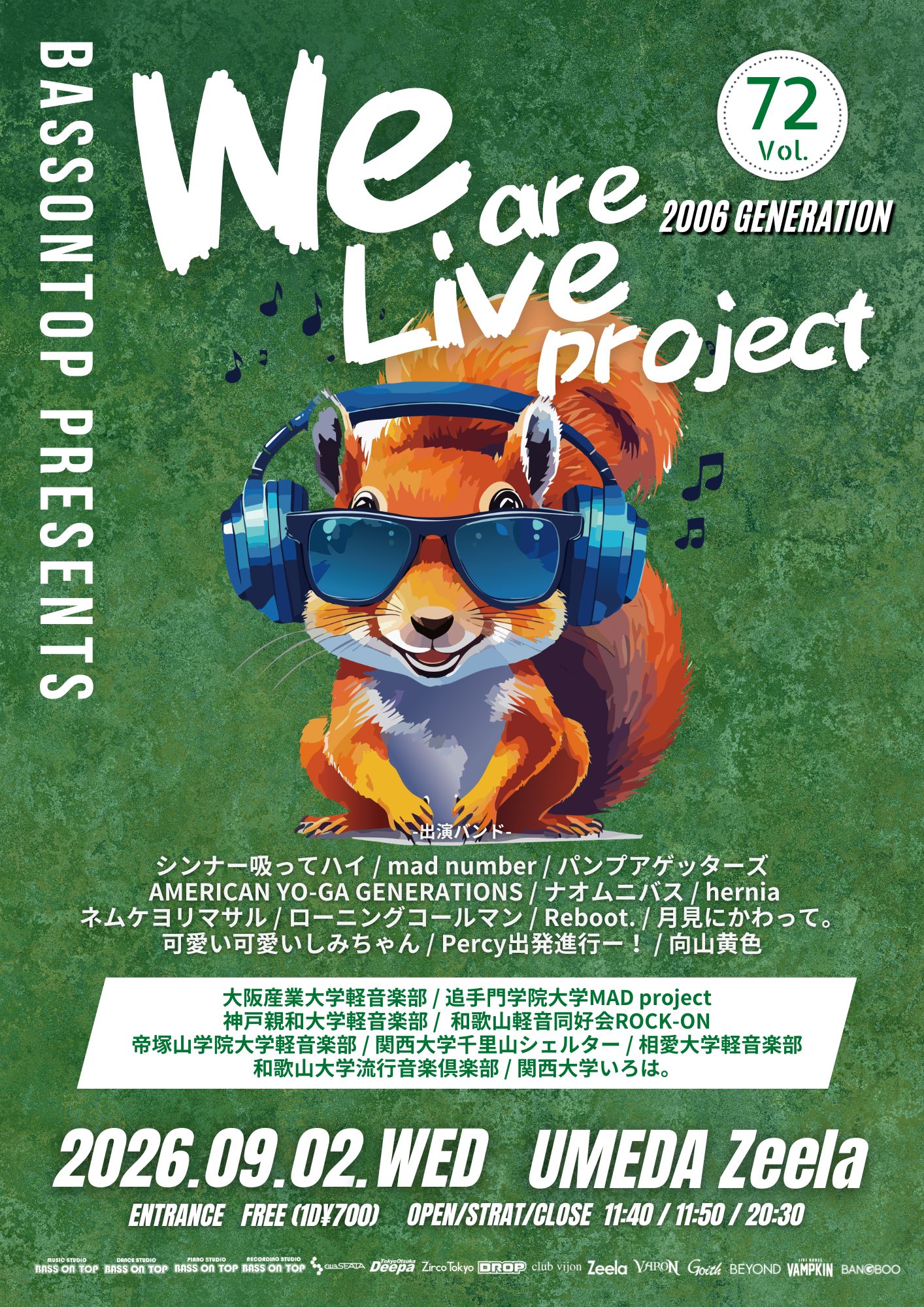 BASS ON TOP presents We are Live project vol.72 -2006 GENERATION-